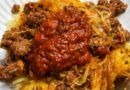 Spaghetti Squash with Meat Sauce ⋆ 100 Days of Real Food